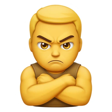 Angry emoji with crossed arms sticker