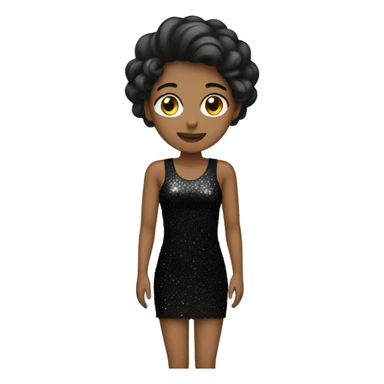 Sparkly black dress sticker