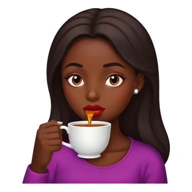 Girl with big lips sipping tea sticker