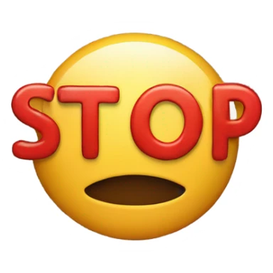 text that says stop sticker