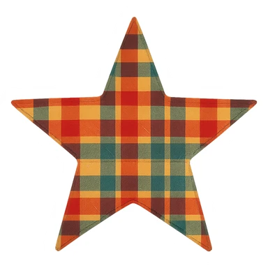 star with a plaid pattern sticker