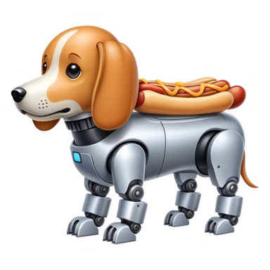 Icon for Botdog: a mix of a robotic dog and a hotdog sticker