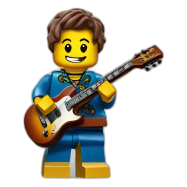 A Lego character who plays thé guitar sticker