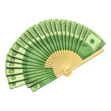 fanned out money bills sticker