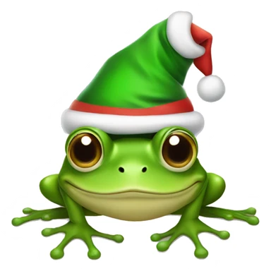 Frog with a santa hat on sticker