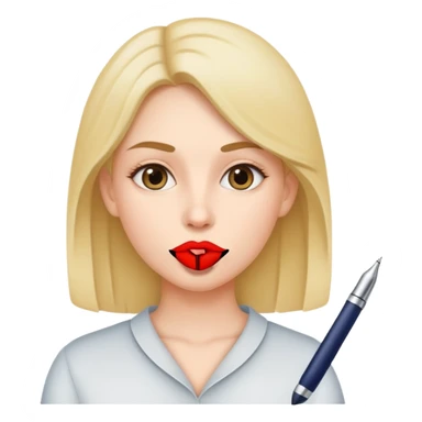 Pen is in woman mouth sticker