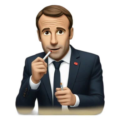 Macron with cig sticker