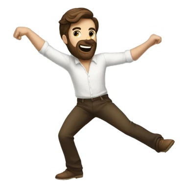 Brown haired guy with a beard doing the whip dance sticker