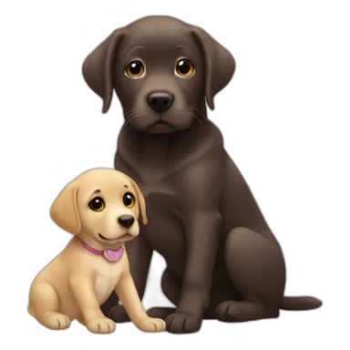 One labrador watch a human baby sticker