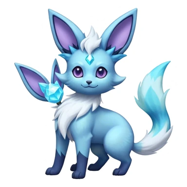 Fluffy celestial Glaceon-Espeon-Umbreon-hybrid, full body sticker