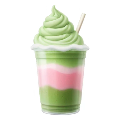 iced matcha with pink cold foam sticker