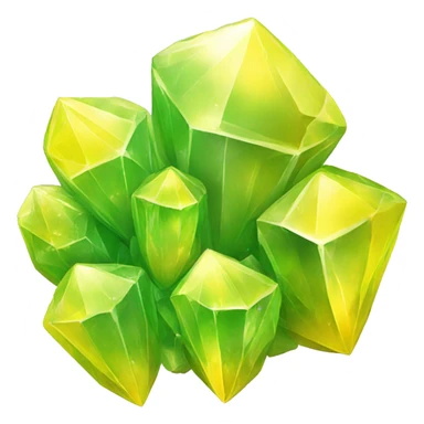 cluster of yellow, green crystals sticker