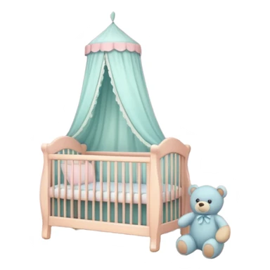 baby room, Cozy baby room with crib and teddy bear sticker