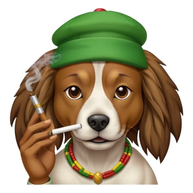 rasta dog smoking a joint sticker