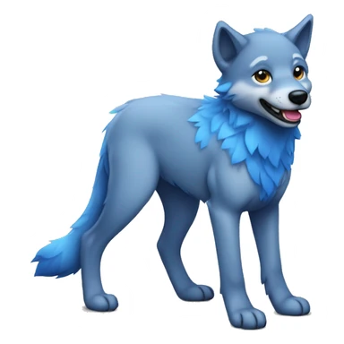a gay, blue wolf pup, full body sticker