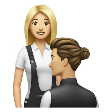 Hair stylist with client  sticker