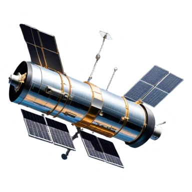  Cinematic Realistic Hubble Space Telescope – A majestic, ultra-detailed rendering of the Hubble Telescope floating above Earth. Its reflective metallic surface and vast solar panels stretch into the darkness, while the lens is pointed outward, capturing the mysteries of the cosmos. sticker