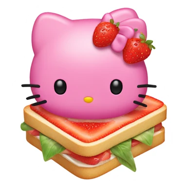 Hello kitty japanese strawberry sandwich  sticker