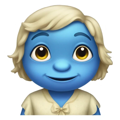 cute blue frog in a blue frock sticker