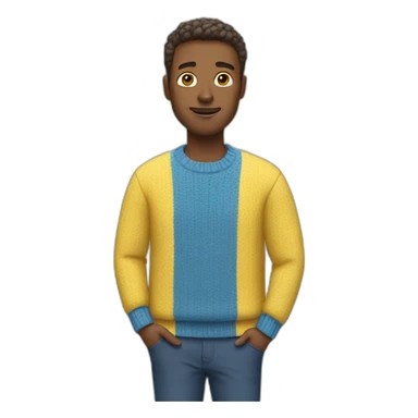 White Man in blue and yellow sweater sticker
