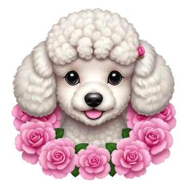 Poodle in flower  sticker