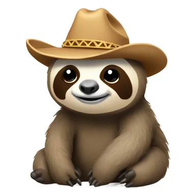 Sloth wearing cowboy hat and boots sticker