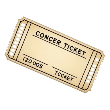 blank concert ticket sticker