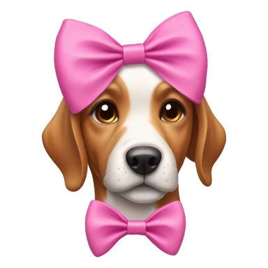 Dog with pink bow on head sticker