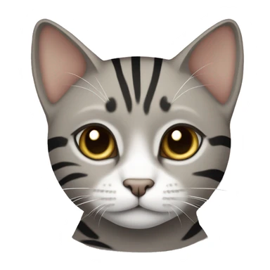 light gray brown cat with black stripes sticker