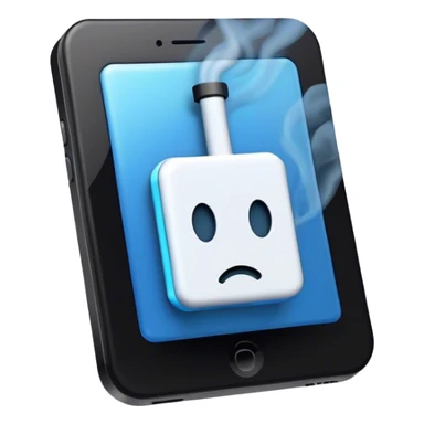 blue smoke coming out of a black microchip sticker