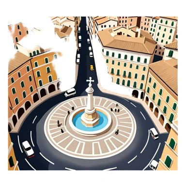 piazza di spagna with barcaccia view from up above
no square style no frame png style 
no squared only building sticker