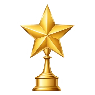 Gold trophy with a star on top sticker