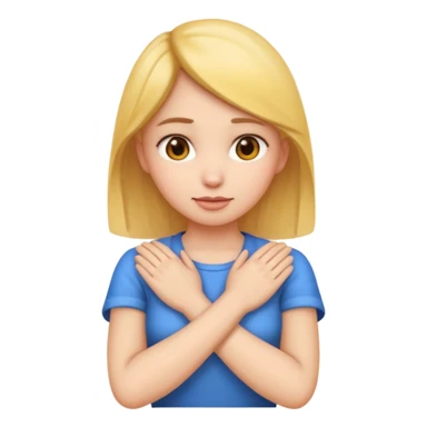 make a girl emoji crossing hands around neck sticker
