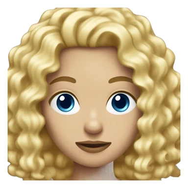 longer blonde curly hair blue eyes with shot gun sticker