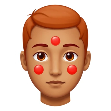 forhead with red dot  sticker