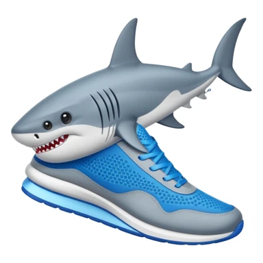Tiburón con 3 zapatillas azules  sticker