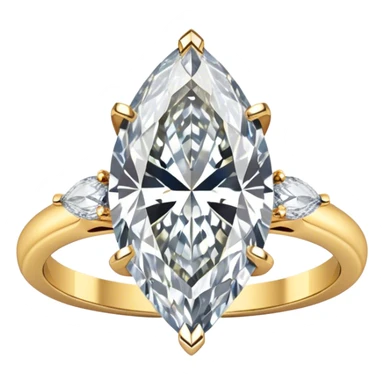 marquise diamond engagement ring gold sticker