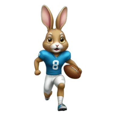 Realistic rabbit playing football sticker