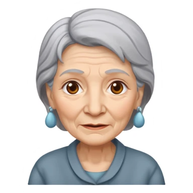 grey hair old woman sticker