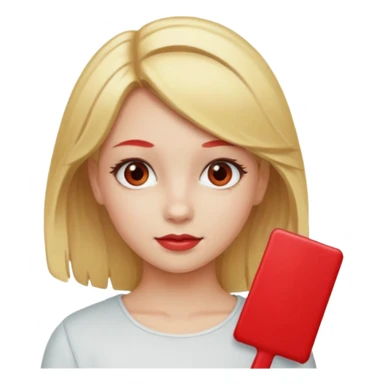  girl with blonde hair and red color hairclip sticker