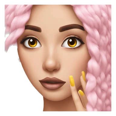 Nails, duck face and lashes aesthetic sticker