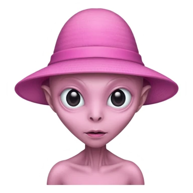 allien with pink hat sticker