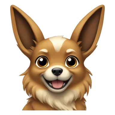 a dog emoji named eevee, as the pokemon. sticker