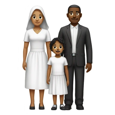 padre blanco y madre negra familia con 2 hijos sticker