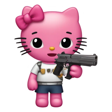 Hellokitty with gun sticker
