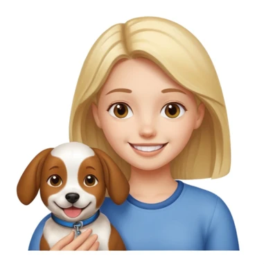 girl and her pet dog sticker