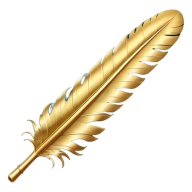 3D perspective Premium golden feather sticker