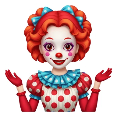 dancing woman clown sticker