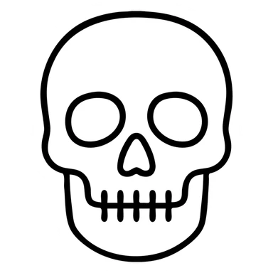 Simple human skull, front facing view sticker
