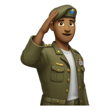 A man salutes with his hand like a soldier sol sticker